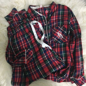 Victoria Secret's Red Plaid Pajama Set Sz M